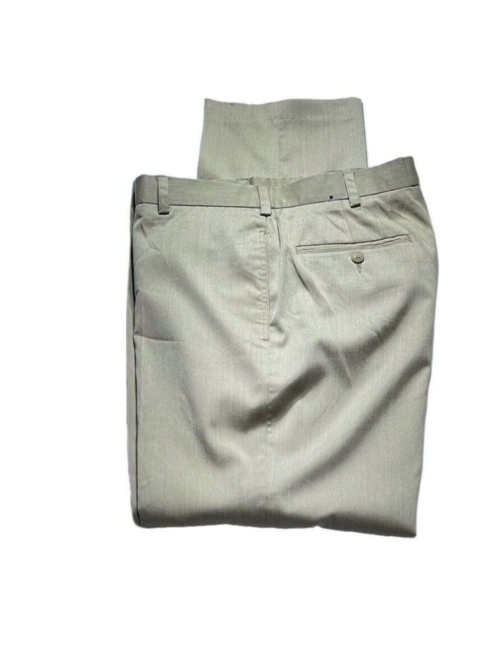 Andrew Fezza Mens Beige Flat-Front Dress Pants 34x32 Polyester Blend